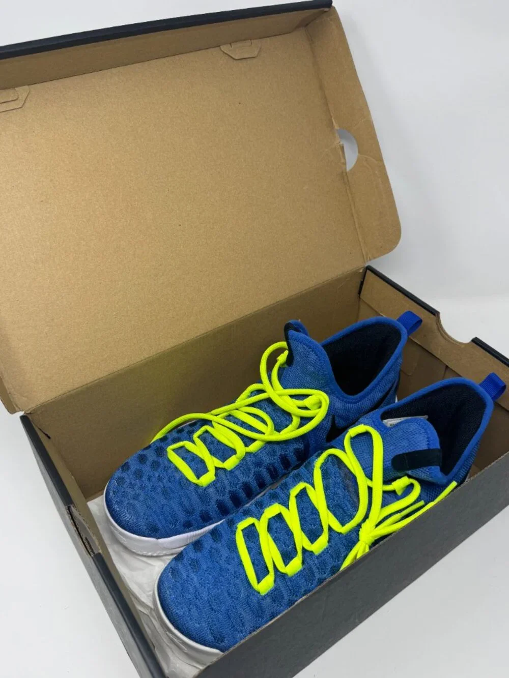 Nike KD 9 Elite Blue Volt Basketball Shoes Size 10 w/ Box